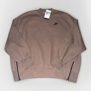 Nike Sportswear Tech Fleece 🌟 Oversized Women XL Crewneck FV8041-233 Brown $115